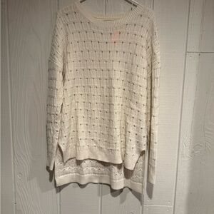 Ava & Viv Off-White Textured Sweater